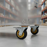 Castor Wheels 4 x 6 150mm Swivel Silent Caster 2 Brakes 800KG