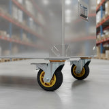 Castor Wheels 4 x 6 150mm Swivel Silent Caster 2 Brakes 800KG - Low Angle