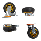 Castor Wheels 4 x 6 150mm Swivel Silent Caster 2 Brakes 800KG