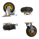 Castor Wheels 4 x 6" 150mm Swivel Silent Caster 2 Brakes 800KG