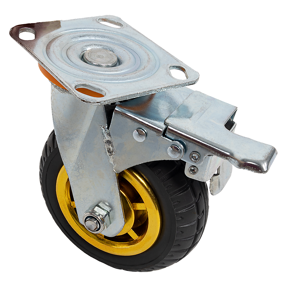 Castor Wheels 4 x 6" 150mm Swivel Silent Caster 2 Brakes 800KG