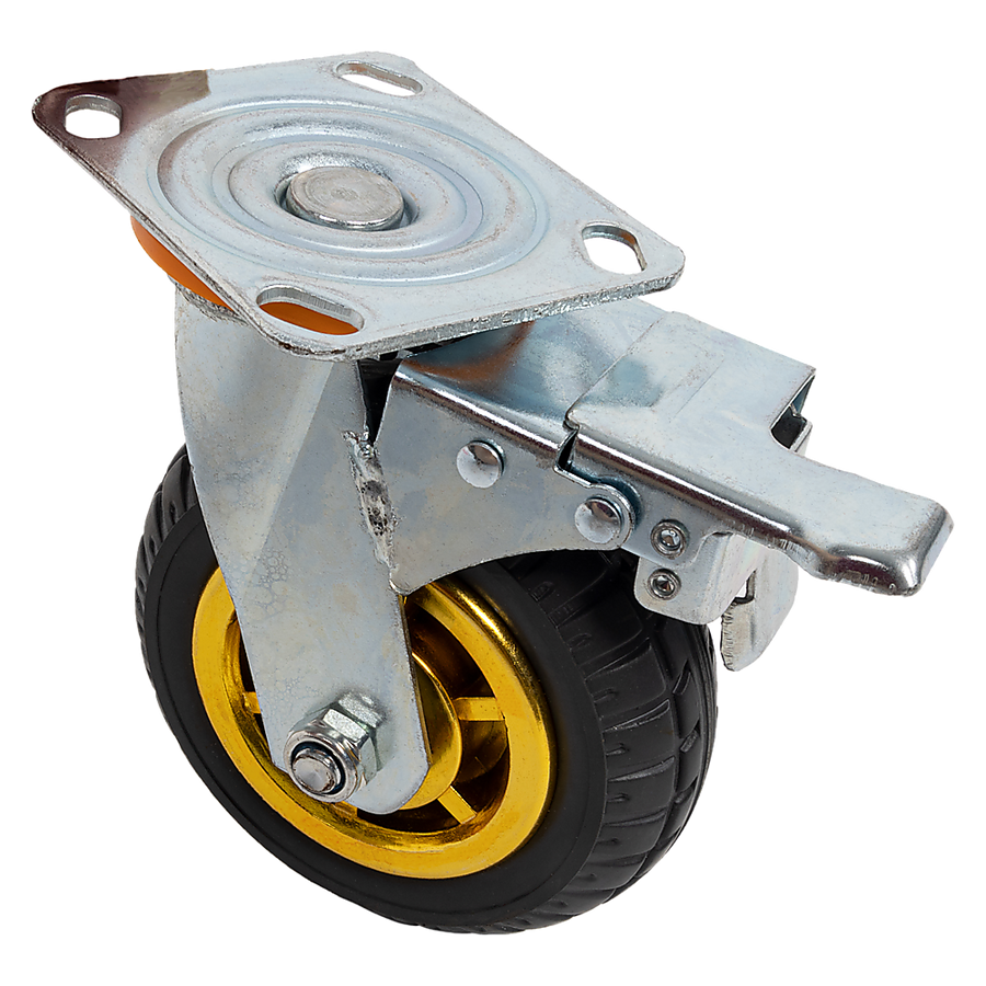 Castor Wheels 4 x 6" 150mm Swivel Silent Caster 2 Brakes 800KG