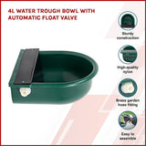 4L Water Trough Bowl with Automatic Float Valve - Side View