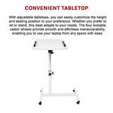 Laptop Desk Portable Mobile Computer Table Stand Adjustable Bed Study - Extra Image