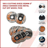 100 x Cutting Discs 125mm 5 Angle Grinder Disc Metal Cut Off Wheel Thin - Side View
