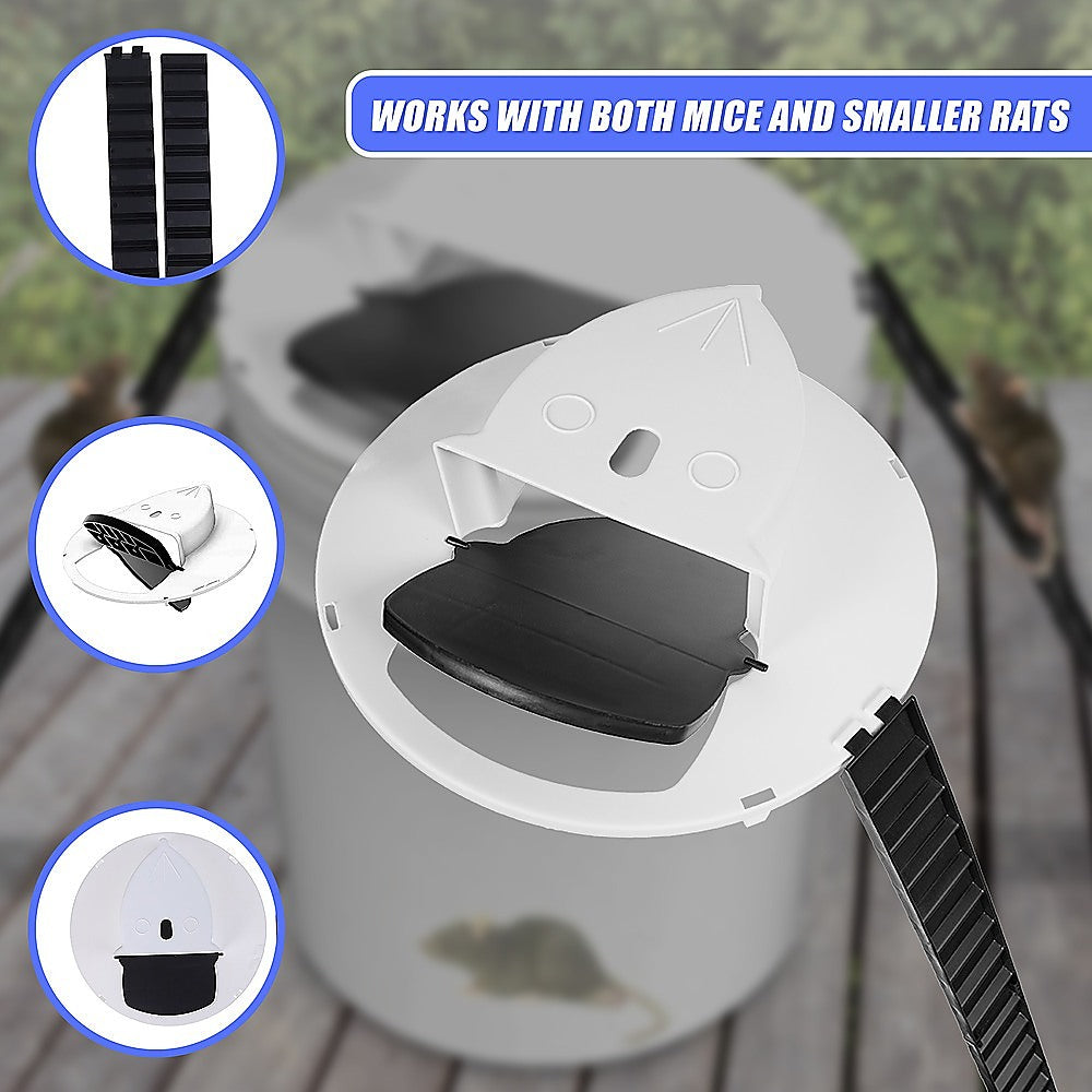 2 x Flip N Slide Bucket Lid Mouse Rat Trap Automatic Reusable