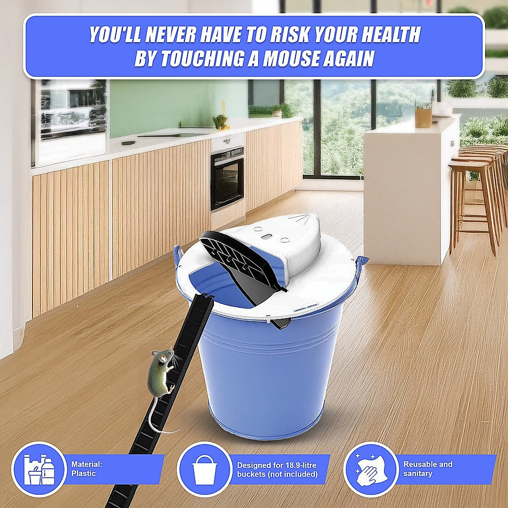 2 x Flip N Slide Bucket Lid Mouse Rat Trap Automatic Reusable