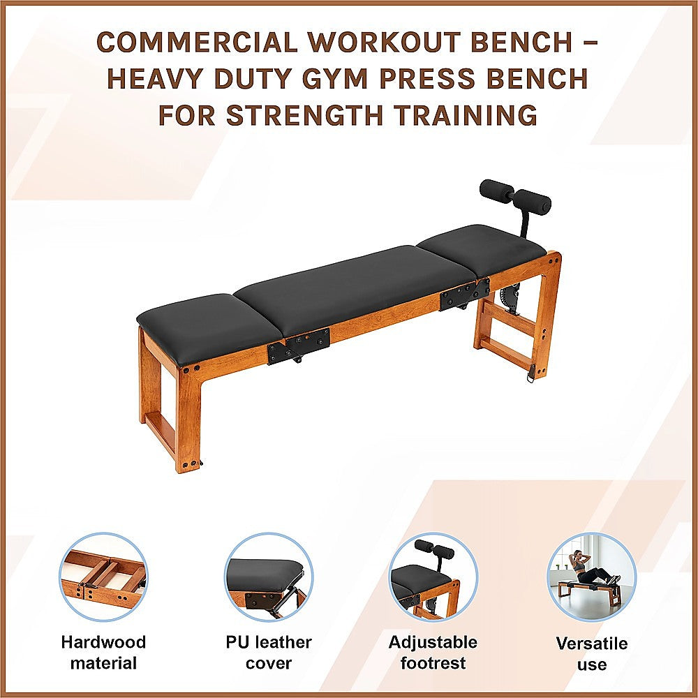 Commercial Workout Bench – Heavy Duty Gym Press Bench for Strength Training