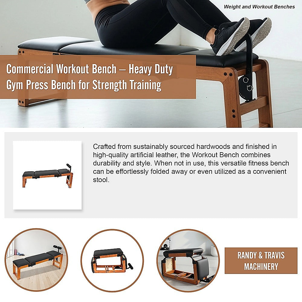 Commercial Workout Bench – Heavy Duty Gym Press Bench for Strength Training
