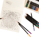Coloured Pencils Colouring Artist Sketching Drawing for Kids Adults - Top-Down View
