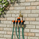 4 Way Hose Connector Tap Irrigation Garden Kit - Close-Up Angle