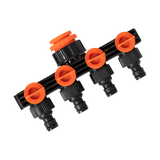 4 Way Hose Connector Tap Irrigation Garden Kit - Low Angle
