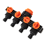4 Way Hose Connector Tap Irrigation Garden Kit - Side View
