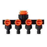 4 Way Hose Connector Tap Irrigation Garden Kit - 45-Degree Angle