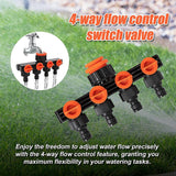 4 Way Hose Connector Tap Irrigation Garden Kit - Rear View