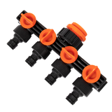 4 Way Hose Connector Tap Irrigation Garden Kit - Close-Up Angle