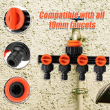 4 Way Hose Connector Tap Irrigation Garden Kit - Low Angle