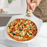 Metal Pizza Peel with Foldable Wood Handle - Front View