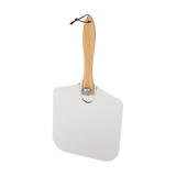 Metal Pizza Peel with Foldable Wood Handle - Top-Down View