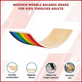 Wooden Wobble Balance Board for Kids Toddlers Adults - Side View
