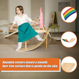Wooden Wobble Balance Board for Kids Toddlers Adults - Rear View