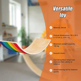 Wooden Wobble Balance Board for Kids Toddlers Adults - Low Angle