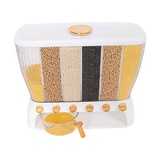 6 Grids Dispenser Storage Container Rice Cereal Beans Grain - Rear View