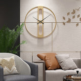 Gold Clover Metal Wall Clock - Front View
