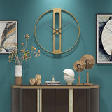 Gold Clover Metal Wall Clock - Side View