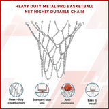 Heavy Duty Metal Pro Basketball Net Highly Durable Chain - Side View