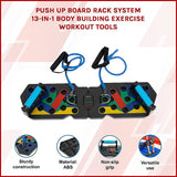 Push Up Board Rack System 13-in-1 Body Building Exercise Workout Tools - Side View