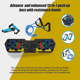 Push Up Board Rack System 13-in-1 Body Building Exercise Workout Tools - Low Angle