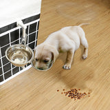 Wall Mounted Dog Bowl Adjustable Height Pet Feeder - Front View