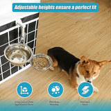 Wall Mounted Dog Bowl Adjustable Height Pet Feeder - 45-Degree Angle