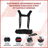 Electronics Accessories Bundle Waistband Shoulders Strap Kit SLR/DSLR Cameras - Side View