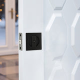 2x Contemporary Entry Square Pocket Door Hardware with Key - Front View
