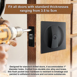 2x Contemporary Entry Square Pocket Door Hardware with Key - Top-Down View