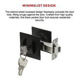 2x Contemporary Entry Square Pocket Door Hardware with Key - Extra Image