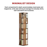 360 Rotating Bookshelf Bamboo Storage Display Rack Shelving in Dark Wood - Extra Image