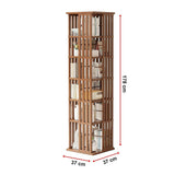 360 Rotating Bookshelf Bamboo Storage Display Rack Shelving in Dark Wood - Extra Image