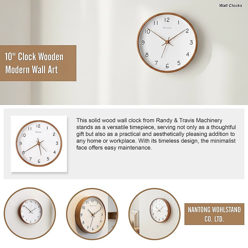 10 Clock Wooden Modern Wall Art
