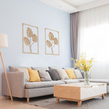 Metal Wall Picture with Leaves 40 x 60 cm Golden Decoration - Front View