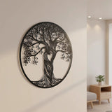 Tree Life Wall Decoration Metal Tree Wall Sculpture - Front View