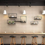 Floating Shelves Retro Industrial Ledge Black Metal Display Stand - Front View