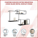 Floating Shelves Retro Industrial Ledge Black Metal Display Stand