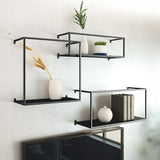 Floating Shelves Retro Industrial Ledge Black Metal Display Stand - 45-Degree Angle