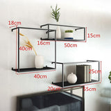 Floating Shelves Retro Industrial Ledge Black Metal Display Stand - Extra Image