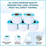 All Sizes Premium Quality Barcode POS, Label, Sticker, Price tag, Direct Thermal