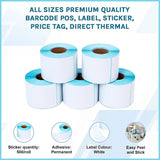 All Sizes Premium Quality Barcode POS, Label, Sticker, Price tag, Direct Thermal - Side View