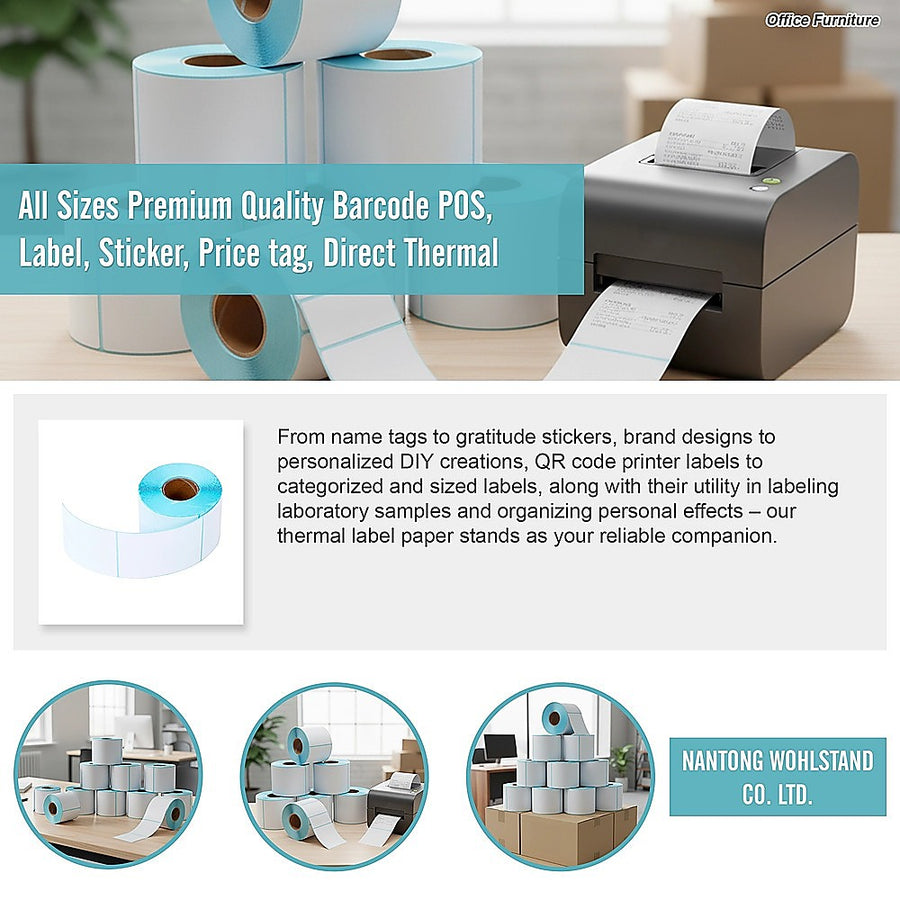 All Sizes Premium Quality Barcode POS, Label, Sticker, Price tag, Direct Thermal
